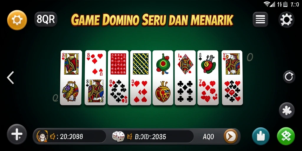 Screenshot utama 8QR menampilkan keseruan permainan Domino.