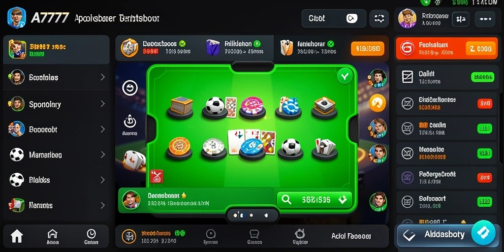 Tampilan gameplay menarik dari aplikasi sportsbook A7777.