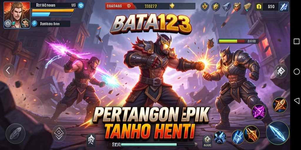 Tangkapan layar menunjukkan aksi pertarungan seru dalam BATA123.