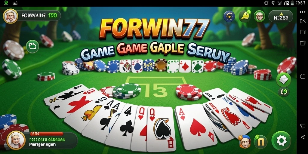 Screenshot gameplay FORWIN77 yang menampilkan keseruan bermain Gaple.