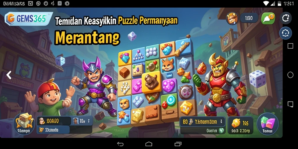 Tampilan gameplay GEMS365 yang menarik dan penuh warna.