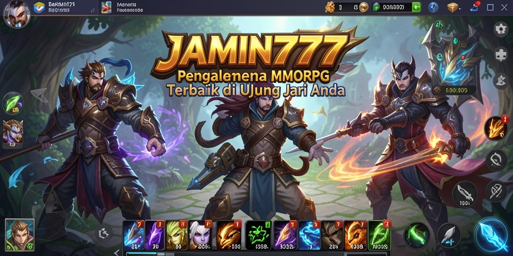 Tangkapan layar gameplay JAMIN777 yang menunjukkan aksi seru di dunia MMORPG.
