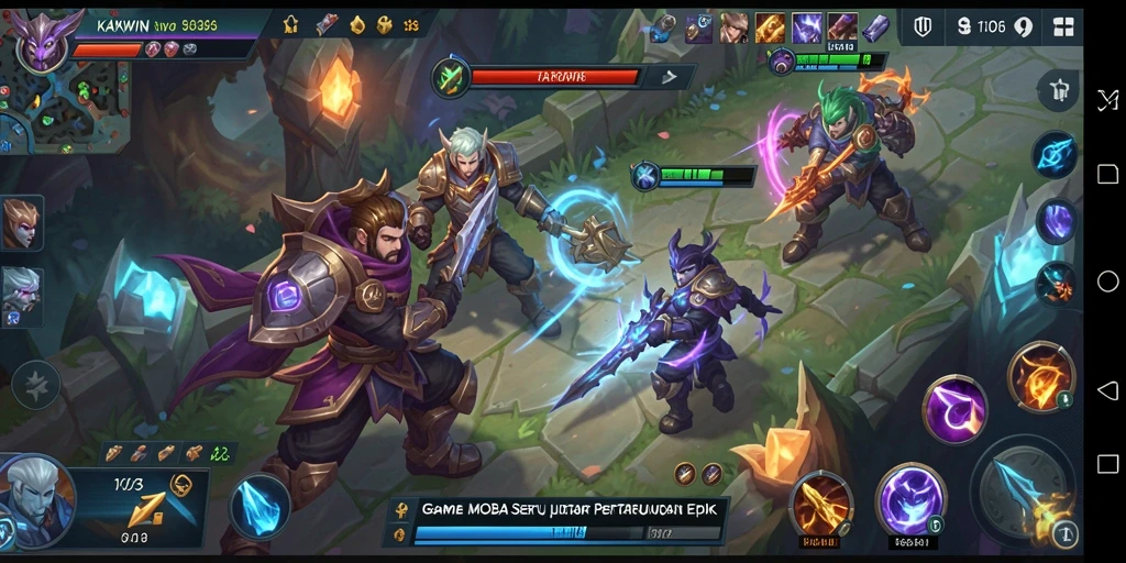 Tampilan menarik dari gameplay KAKWIN dalam pertarungan MOBA.