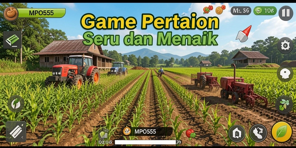 Tampilan gameplay MPO555 yang menampilkan aktivitas pertanian yang seru.