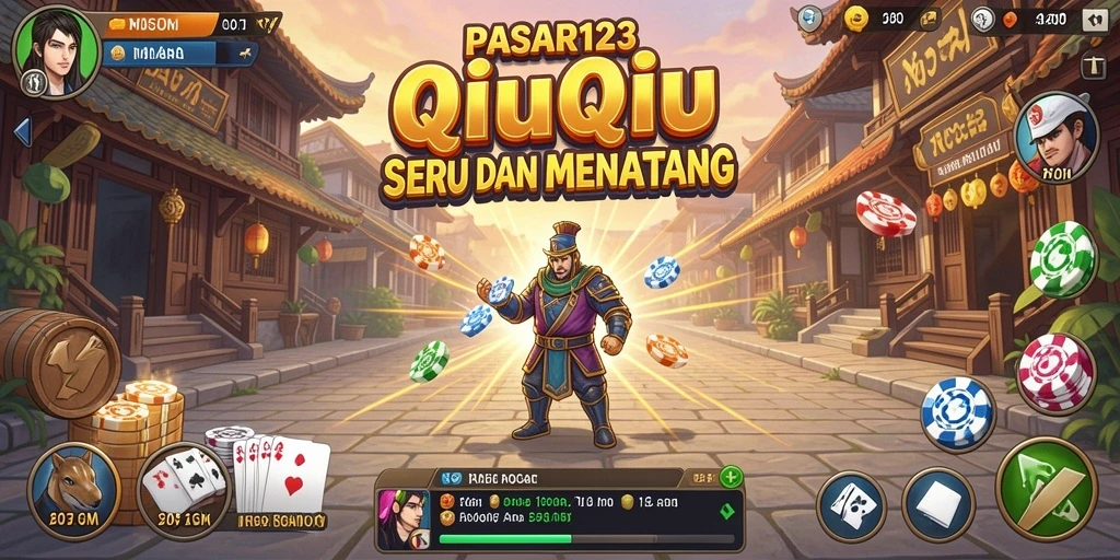 Tampilan gameplay menarik dari PASAR123 yang menampilkan permainan QiuQiu.