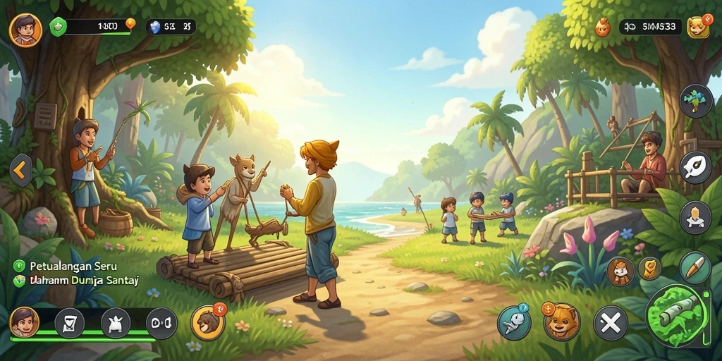 Gameplay <strong>POHONEMAS33</strong> yang penuh warna dan menarik.