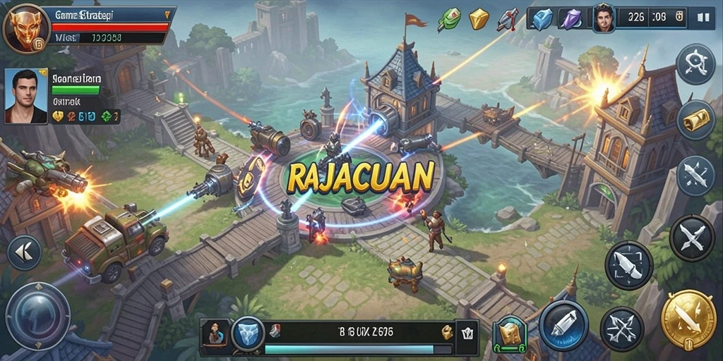 Tampilan gameplay menantang dalam RAJACUAN dengan berbagai strategi.