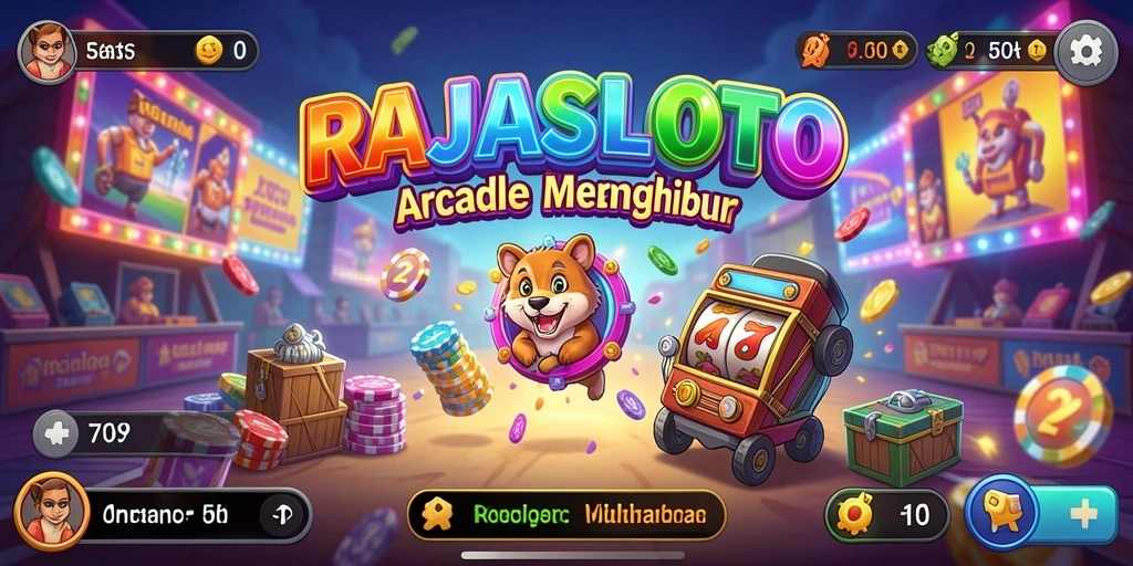 Screenshot gameplay RAJASLOTO yang penuh warna dan seru.