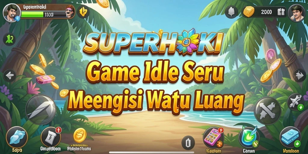 Screenshot utama SUPERHOKI yang menampilkan aksi gameplay Idle.